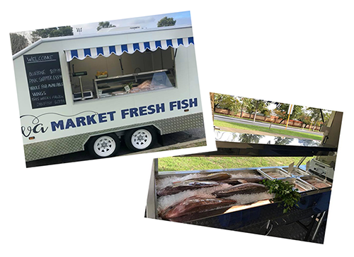WA Market Fresh Fish trailer and display of fresh fish